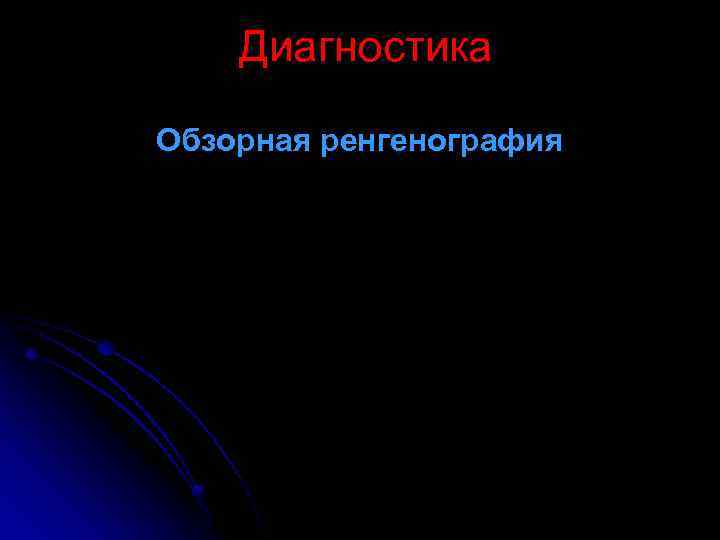 Диагностика Обзорная ренгенография 