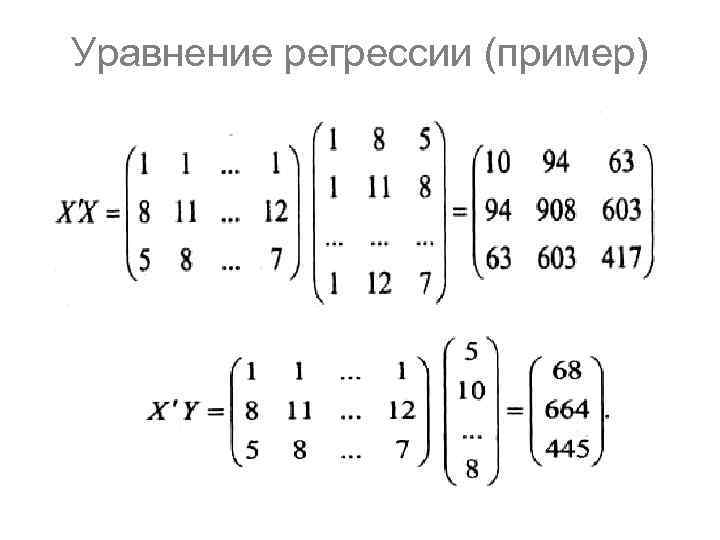 Уравнение регрессии (пример) 