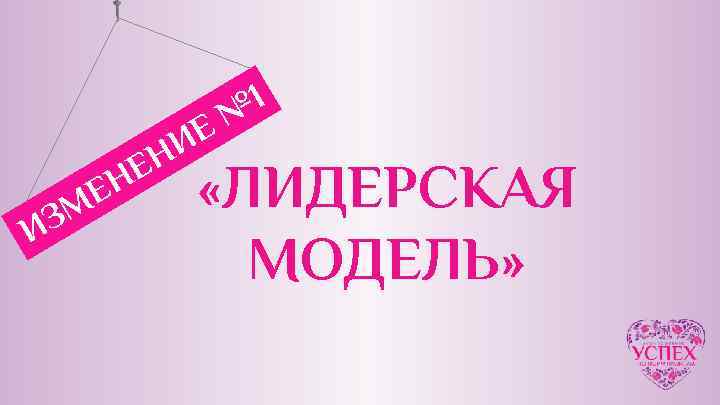 1 № Е НИ Е З И ЕН М «ЛИДЕРСКАЯ МОДЕЛЬ» 