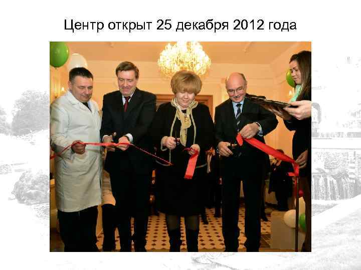 Центр открыт 25 декабря 2012 года 