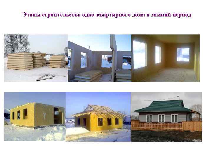 Этапы строительства одно-квартирного дома в зимний период 