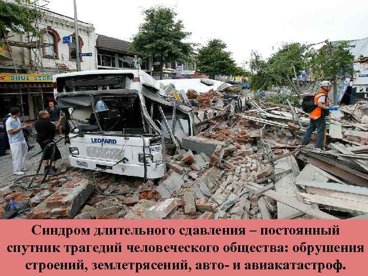 Синдром длительного сдавления – постоянный спутник трагедий человеческого общества: обрушения строений, землетрясений, авто- и