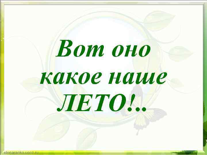 Презентация вот оно какое наше лето для дошкольников