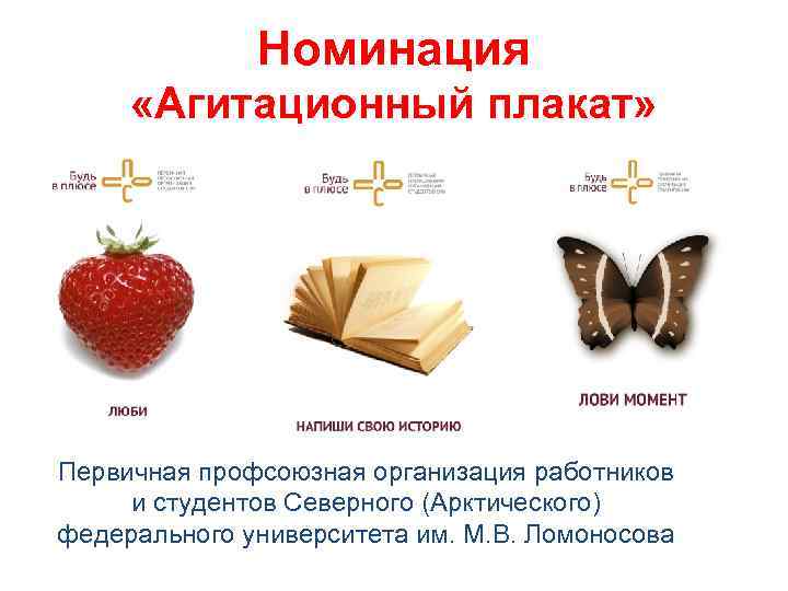 Номинация «Агитационный плакат» Первичная профсоюзная организация работников и студентов Северного (Арктического) федерального университета им.