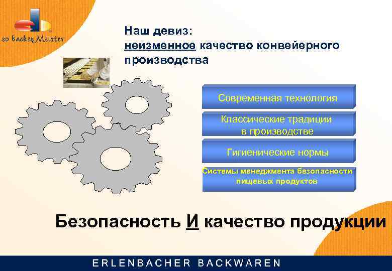 Наш девиз: неизменное качество конвейерного производства Современная технология Классические традиции в производстве Гигиенические нормы