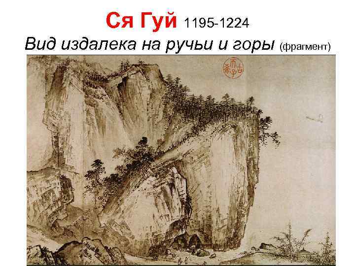 Ся Гуй 1195 -1224 Вид издалека на ручьи и горы (фрагмент) 