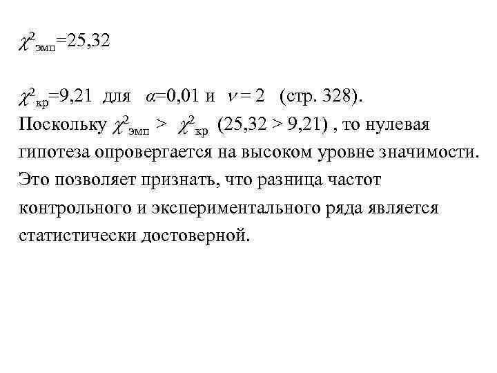  2 эмп=25, 32 2 кр=9, 21 для α=0, 01 и = 2 (стр.