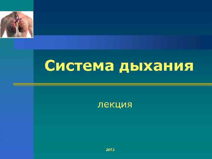 Система дыхания лекция 2013 