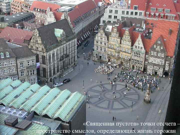  «Священная пустота» точки отсчета – пространство смыслов, определяющих жизнь горожан 