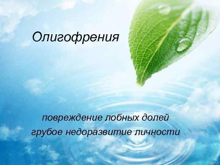 Олигофрения повреждение лобных долей грубое недоразвитие личности 