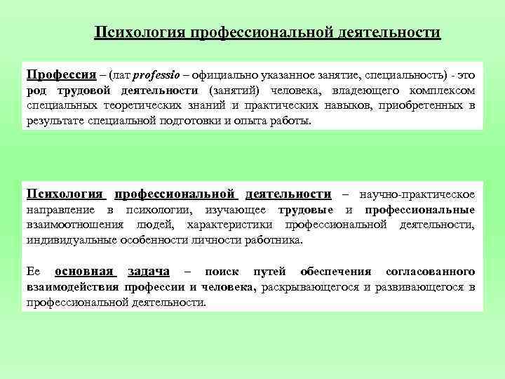 Презентация психология в профессиональной деятельности