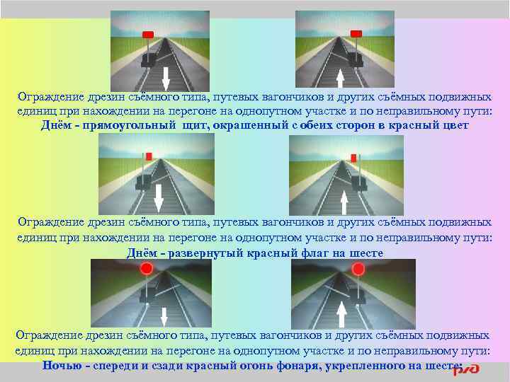 Ограждение дрезин съёмного типа, путевых вагончиков и других съёмных подвижных единиц при нахождении на