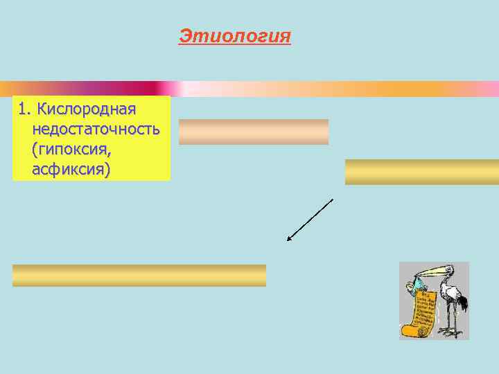 Этиология 1. Кислородная недостаточность (гипоксия, асфиксия) 