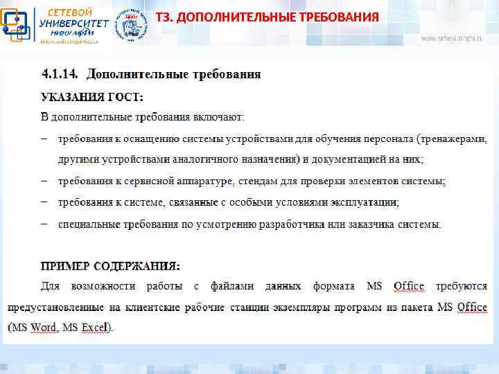 ТЗ. ДОПОЛНИТЕЛЬНЫЕ ТРЕБОВАНИЯ 