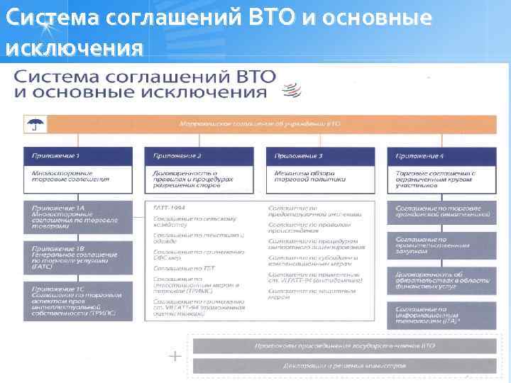 Система соглашений ВТО и основные исключения 