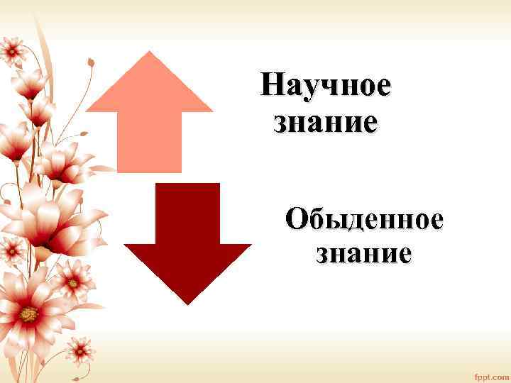 Научное знание Обыденное знание 