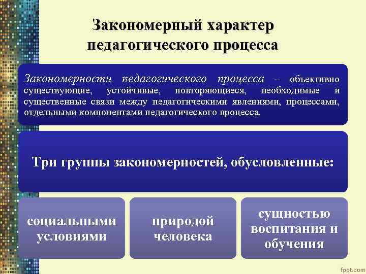 Характеристика педагогических закономерностей