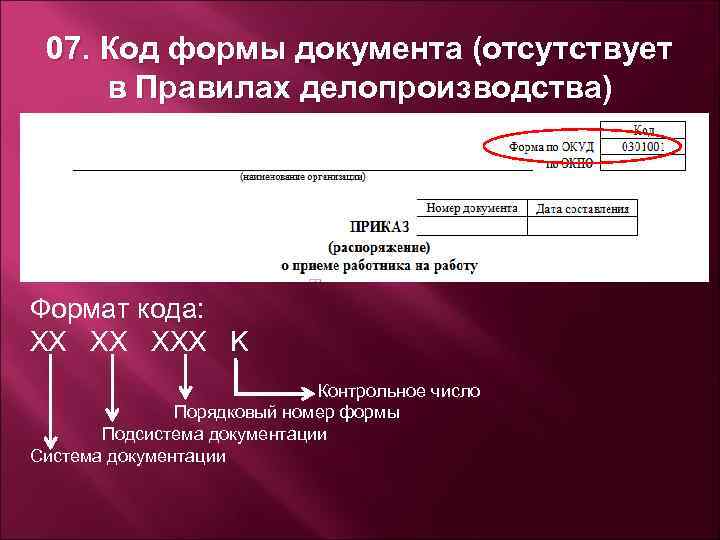 Форма документа реквизит документа