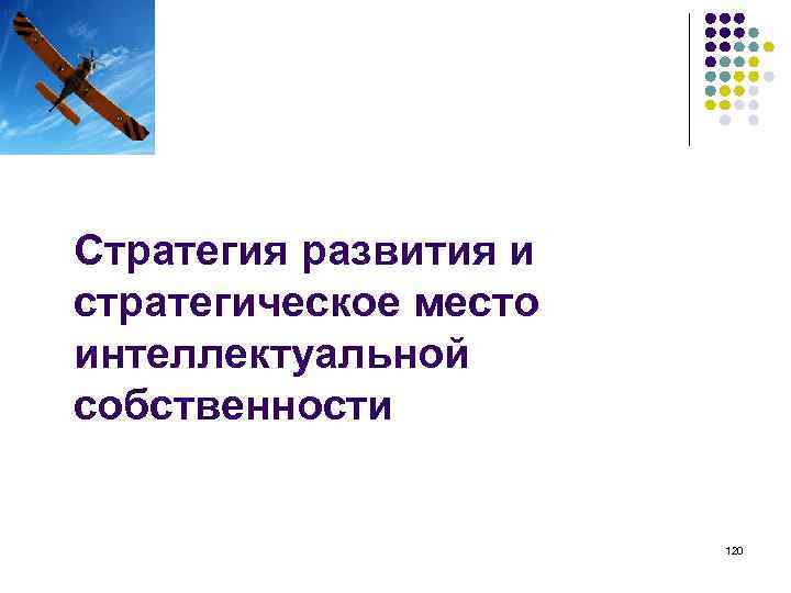 Стратегия развития и стратегическое место интеллектуальной собственности 120 