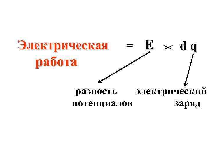 Электрическая = Е dq работа разность электрический потенциалов заряд 
