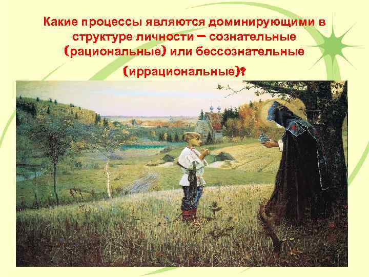 Какие процессы являются доминирующими в структуре личности — сознательные (рациональные) или бессознательные (иррациональные)? 
