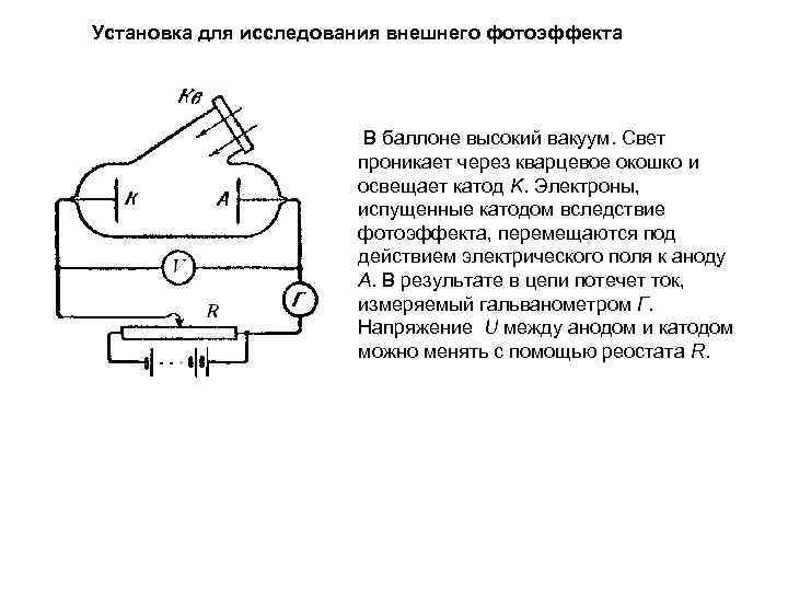 Схема для фотоэффекта