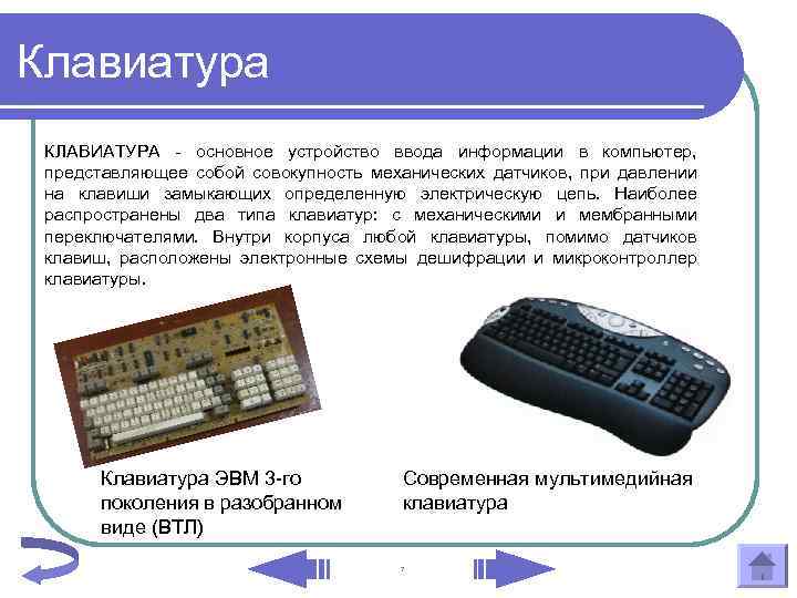 Виды клавиатур презентация