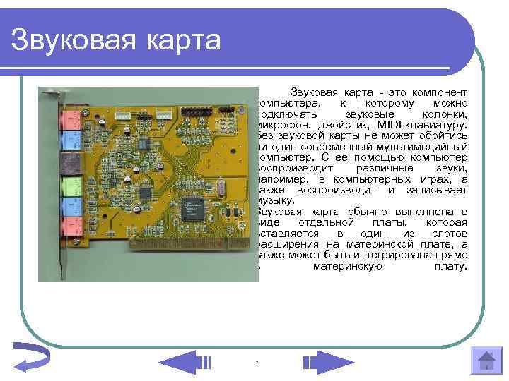 Входы звуковой карты. Основные компоненты звуковой карты. Назовите основные элементы звуковой карты. Основной элемент звуковой карты. Звук карта.