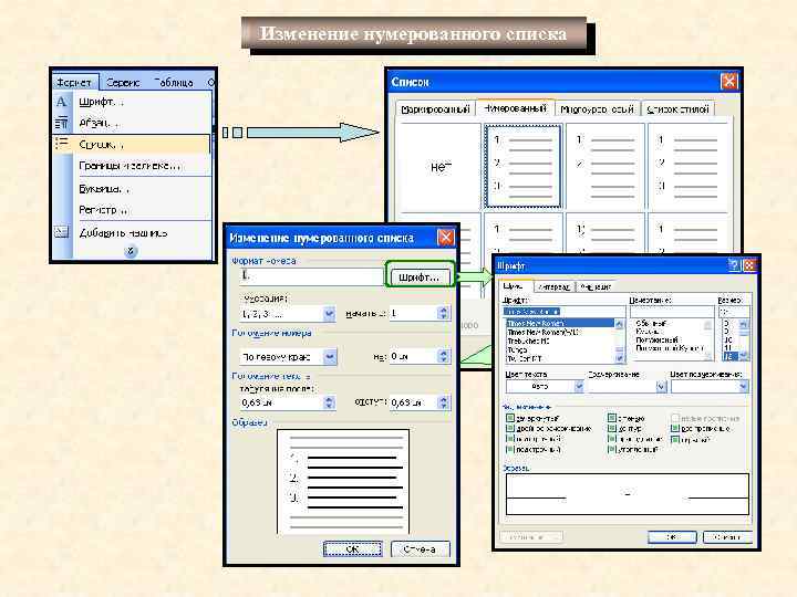 Изменение нумерованного списка 