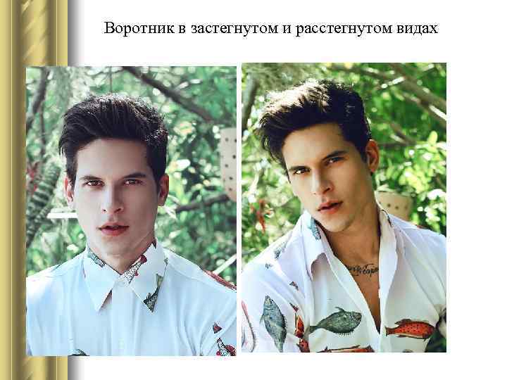 Воротник в застегнутом и расстегнутом видах 