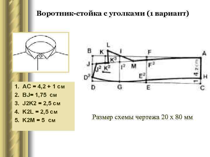 Воротник-стойка с уголками (1 вариант) 1. 2. 3. 4. 5. AC = 4, 2