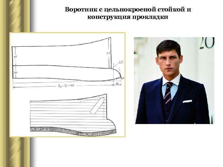 Воротник с цельнокроеной стойкой и конструкция прокладки 