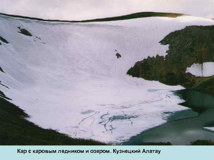Кар с каровым ледником и озером. Кузнецкий Алатау 