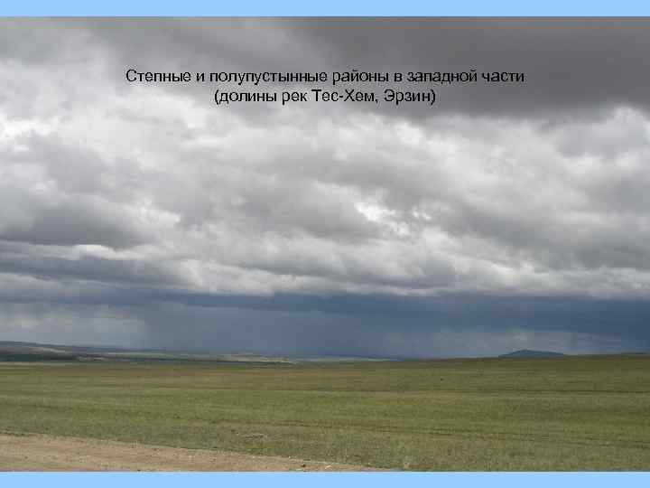 Степные и полупустынные районы в западной части (долины рек Тес-Хем, Эрзин) 