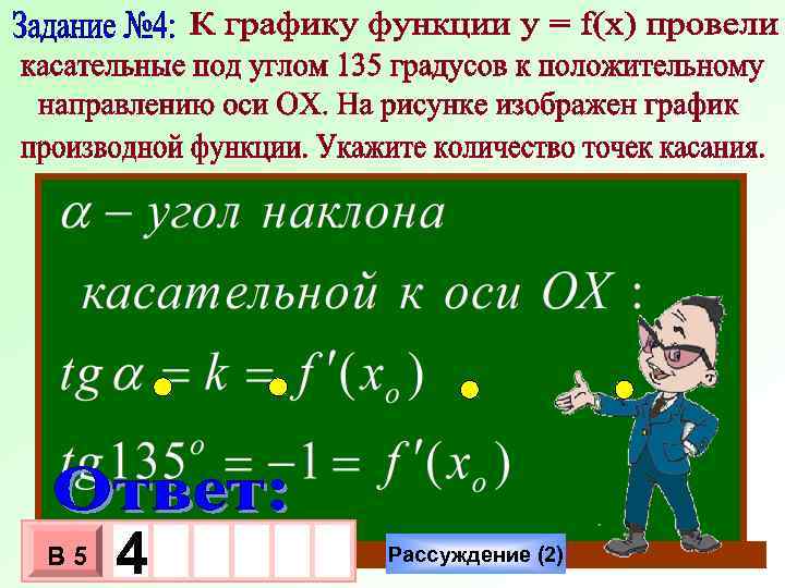 У 1 -1 В 5 - 4 Ответ (2) 3 10 х х 0