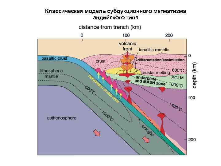 Классическая модель субдукционного магматизма андийского типа 