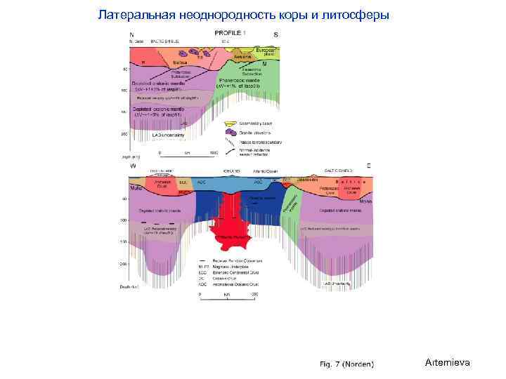 Латеральная неоднородность коры и литосферы Artemieva 