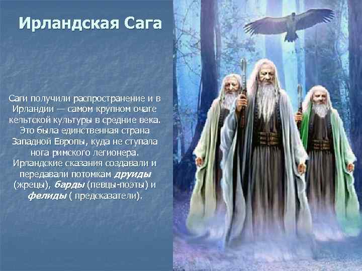 Ирландская Сага Саги получили распространение и в Ирландии — самом крупном очаге кельтской культуры