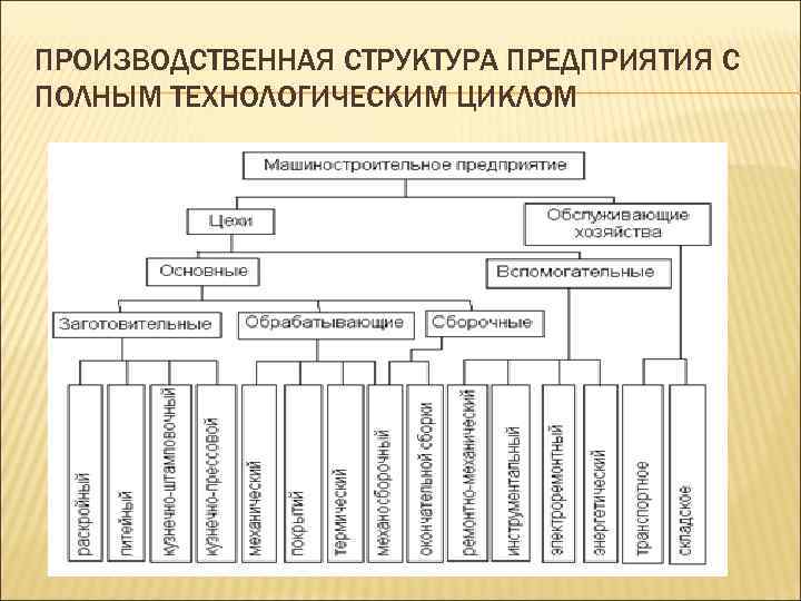 ПРОИЗВОДСТВЕННАЯ СТРУКТУРА ПРЕДПРИЯТИЯ С ПОЛНЫМ ТЕХНОЛОГИЧЕСКИМ ЦИКЛОМ 