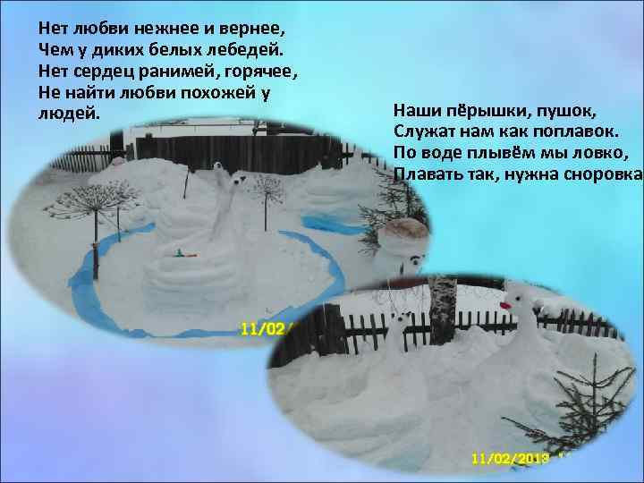 Нет любви нежнее и вернее, Чем у диких белых лебедей. Нет сердец ранимей, горячее,
