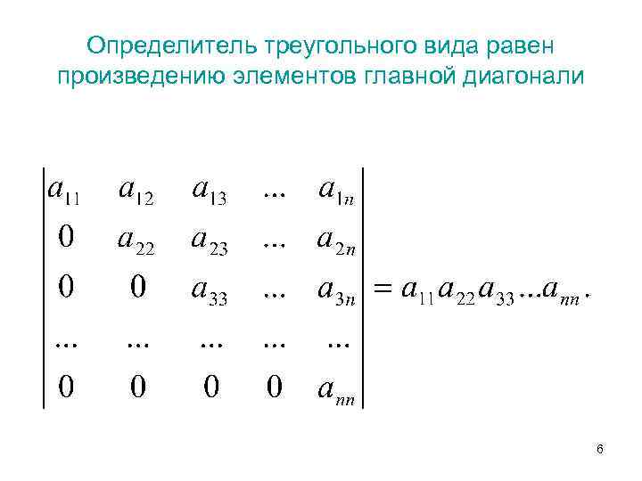 Вычисление определителей презентация