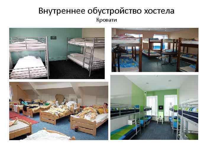Внутреннее обустройство хостела Кровати 