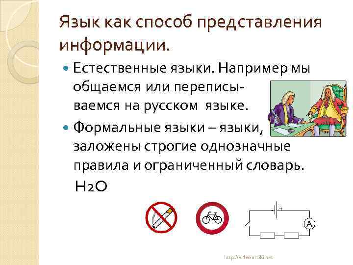 Язык как способ представления информации. Естественные языки. Например мы общаемся или переписываемся на русском