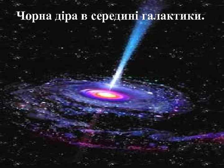 Чорна діра в середині галактики. 