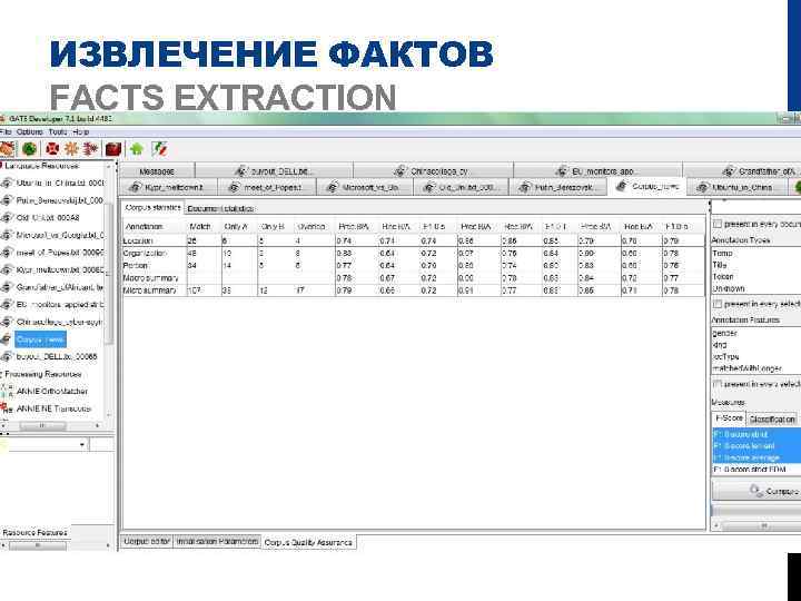 ИЗВЛЕЧЕНИЕ ФАКТОВ FACTS EXTRACTION 
