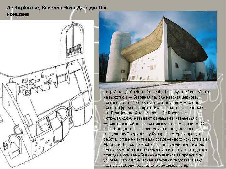 Капелла в роншане чертежи