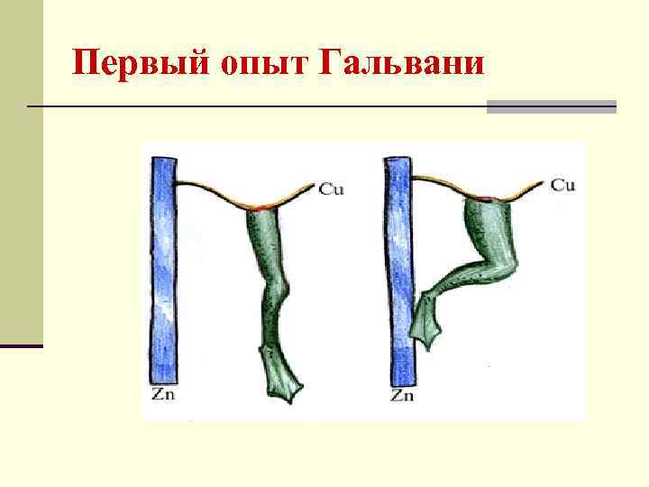 Первый опыт Гальвани 