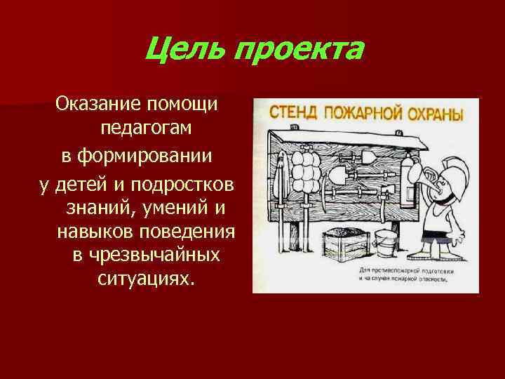 Цель проекта Оказание помощи педагогам в формировании у детей и подростков знаний, умений и