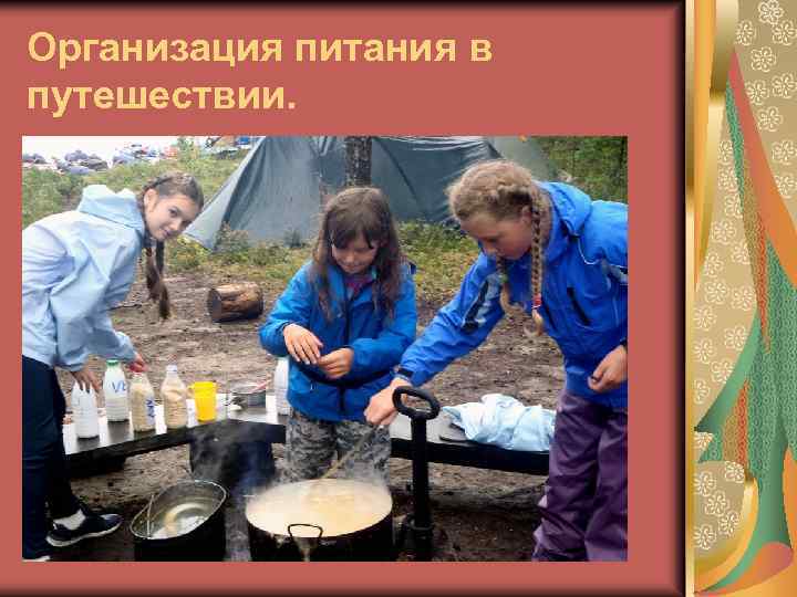 Организация питания в путешествии. 