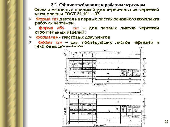 Основные технические требования